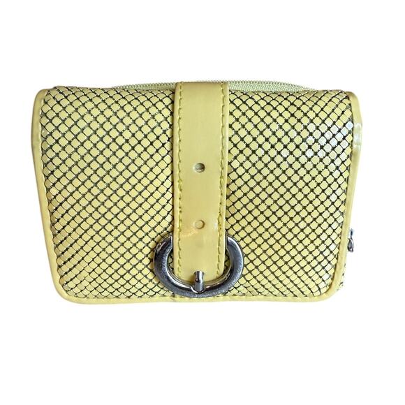 Vintage Whiting & Davis Pale Yellow Mesh Trifold Wallet - Picture 1 of 10